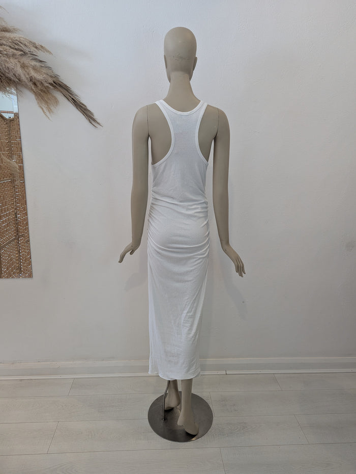 James Pearse White Ruched Maxi M