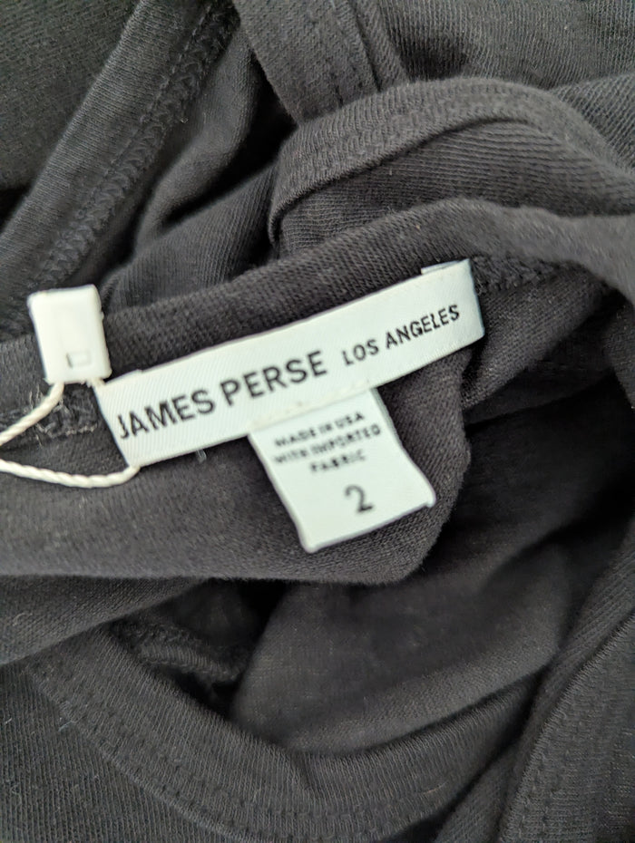 James Perse Black Cotton Ruched Maxi