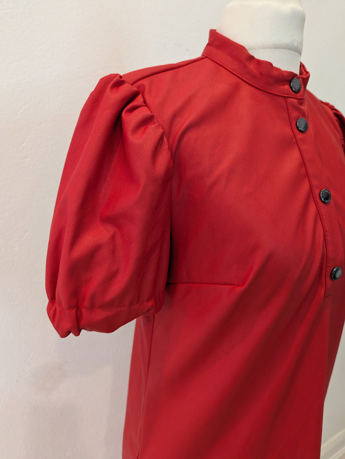 Jane Lushka Red Pleather Dress  S
