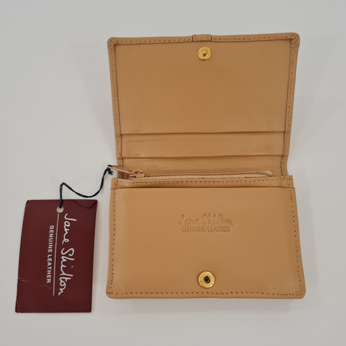 Jane Shilton Tan Leather Gold Hardware Purse