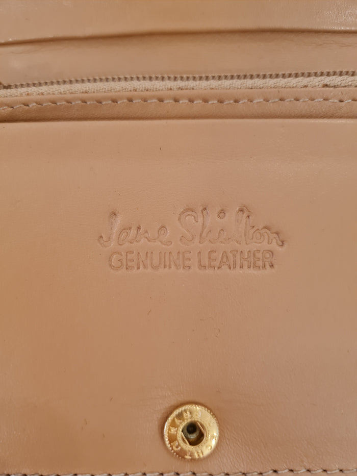 Jane Shilton Tan Leather Gold Hardware Purse