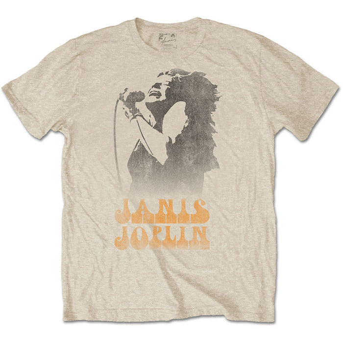 Janis Joplin Unisex T-shirt- Working the Mic Amplified