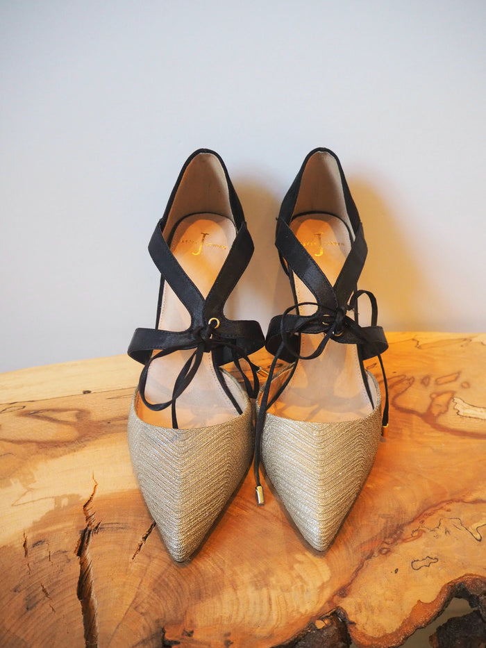 Jasper Conran Black/Gold Shoes