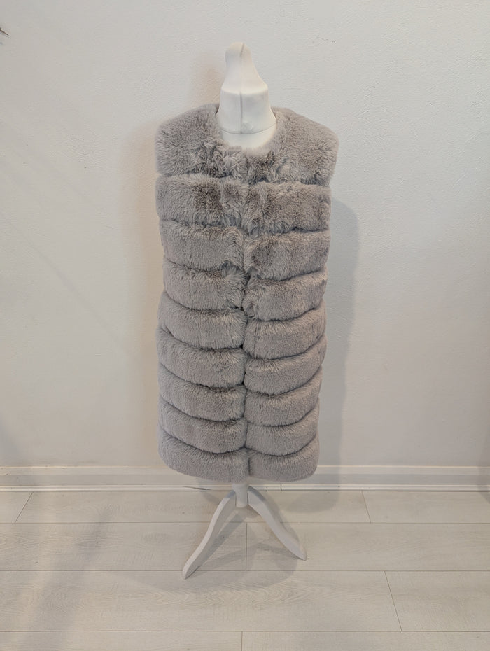 Jayley Grey Faux Fur Gilet S NWT RRP £195