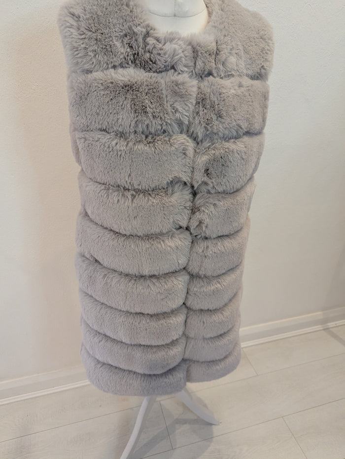 Jayley Grey Faux Fur Gilet S NWT RRP £195