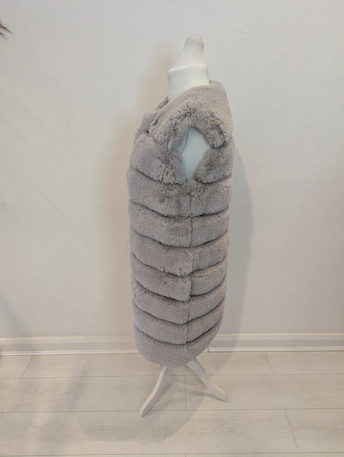 Jayley Grey Faux Fur Gilet S NWT RRP £195