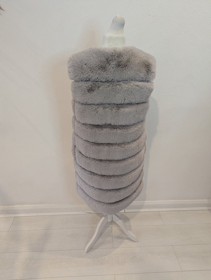 Jayley Grey Faux Fur Gilet S NWT RRP £195