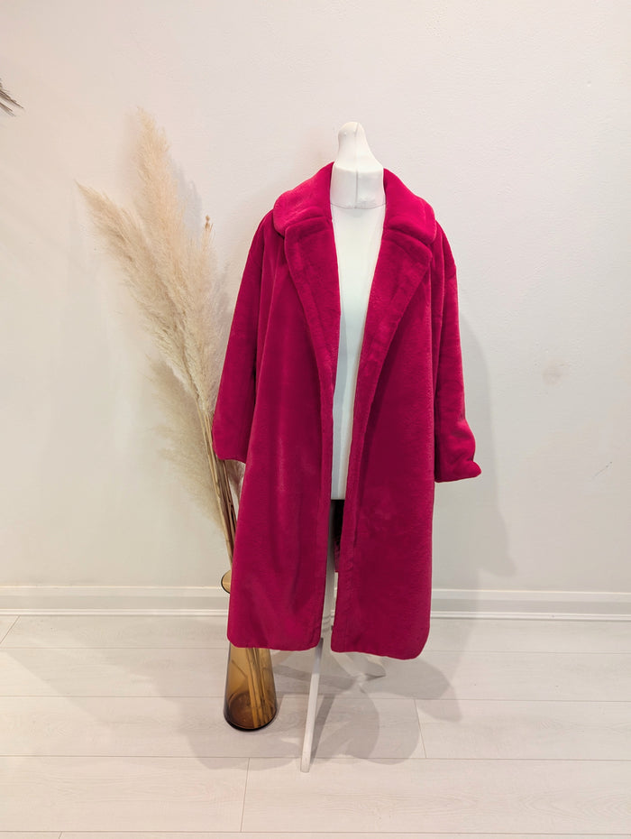 Jayley Pink Faux Fur Coat S/M