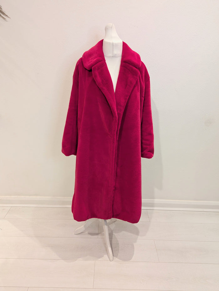 Jayley Pink Faux Fur Coat S/M