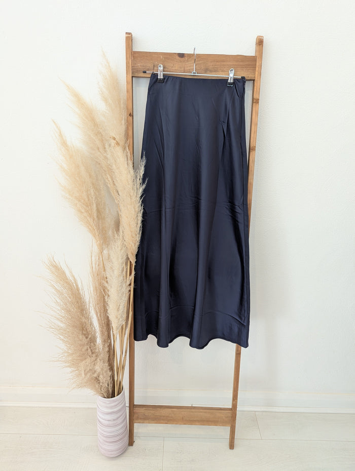 JCL Navy Satin Skirt S RRP £49.99