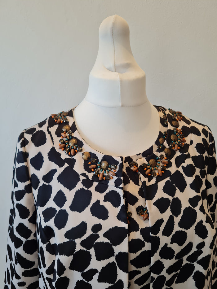 Jeff & Co Animal Print Two Piece Dress Suit Size 16