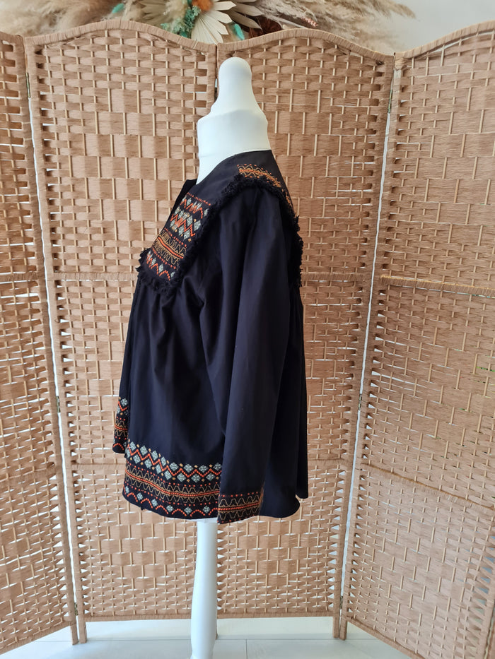 Jigsaw Black Boho Jacket Size Large
