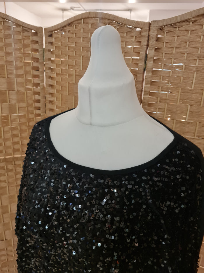 Jigsaw Black Sequin Top L