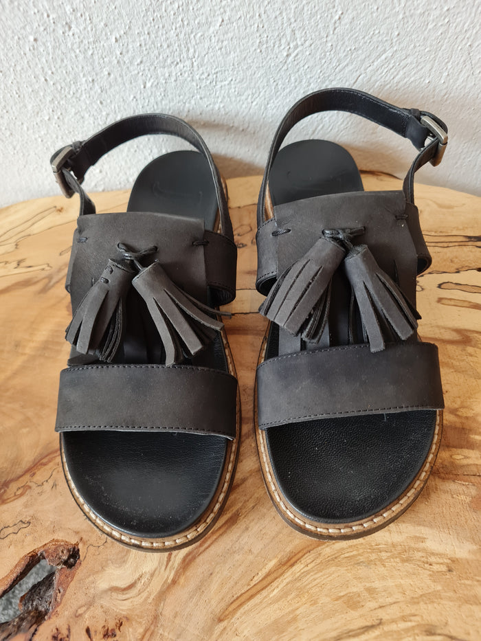 Jigsaw Black Tassel Sandals 4