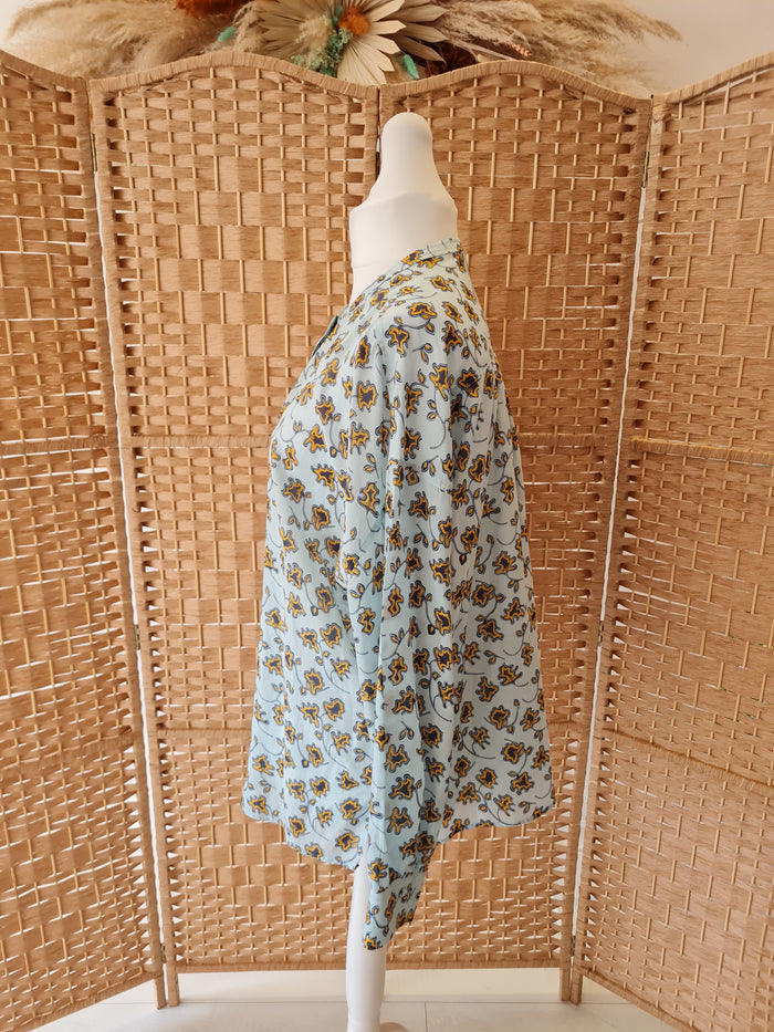 Jigsaw Blue Cotton Blouse Size 18