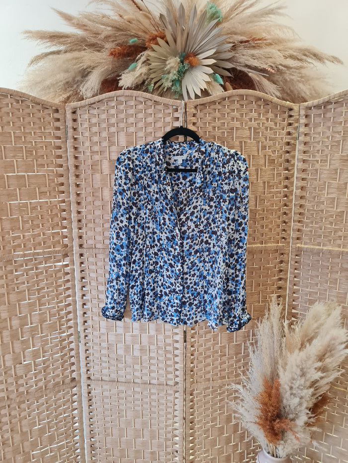 Jigsaw Blue floral Blouse  6/8