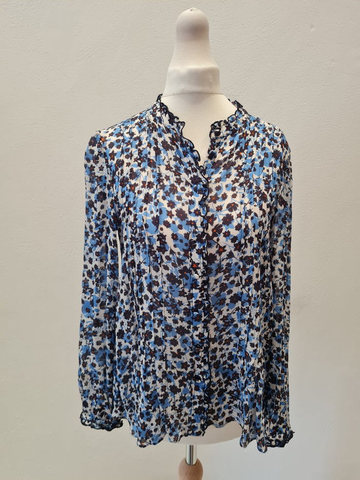 Jigsaw Blue floral Blouse  6/8