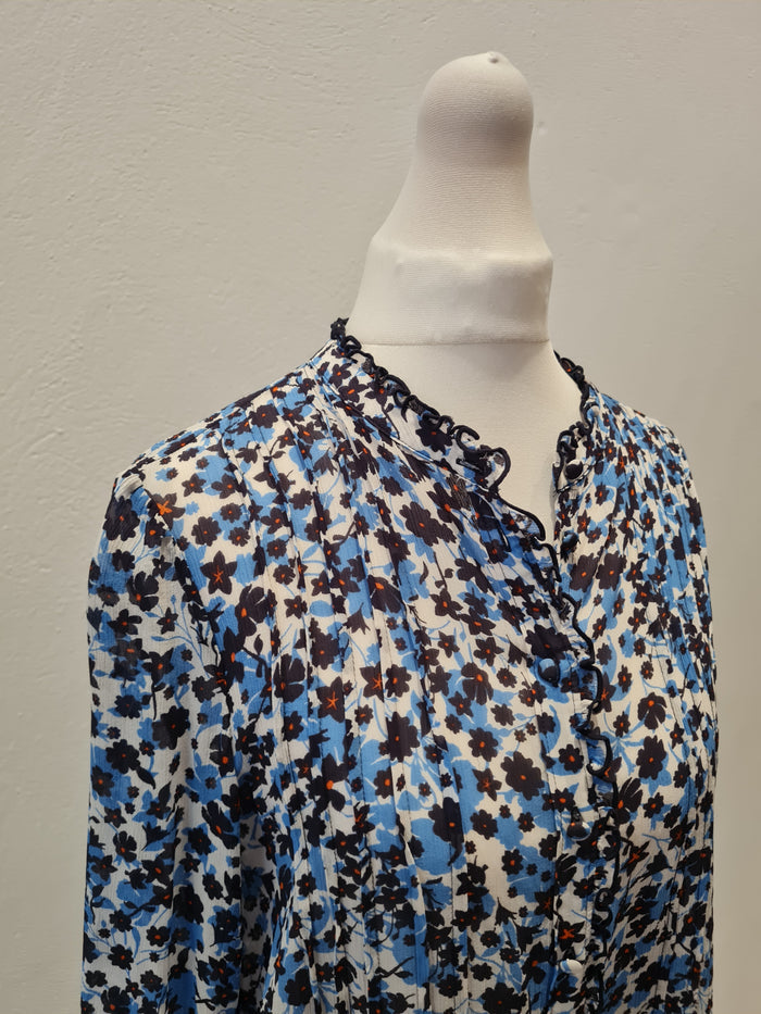Jigsaw Blue floral Blouse  6/8