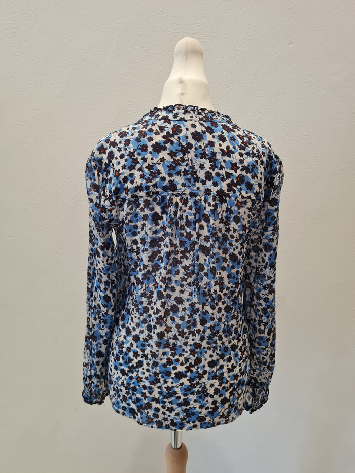 Jigsaw Blue floral Blouse  6/8