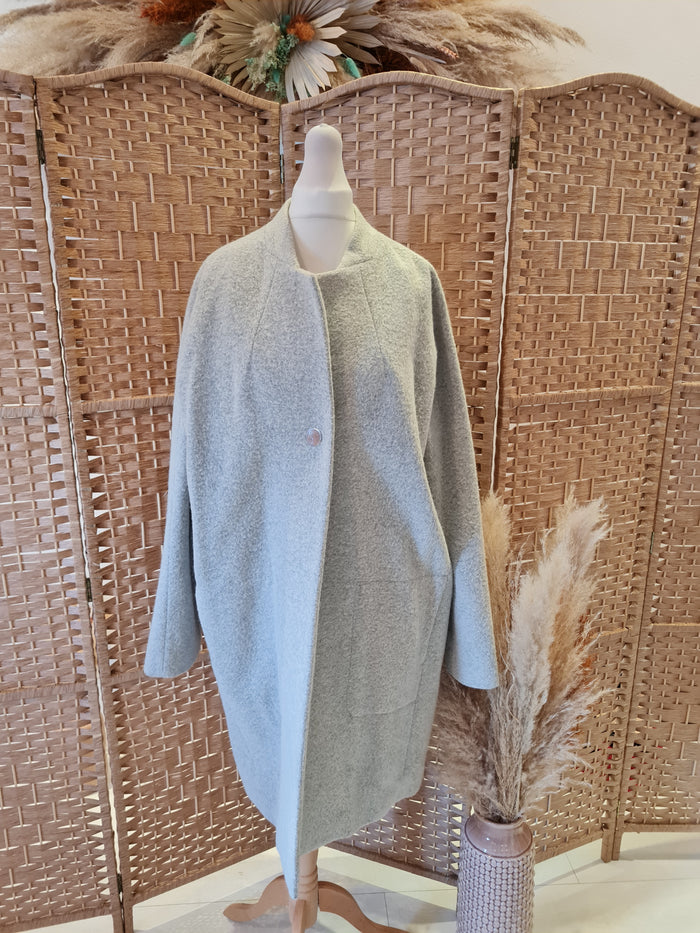 Jigsaw Grey Wool Coat L