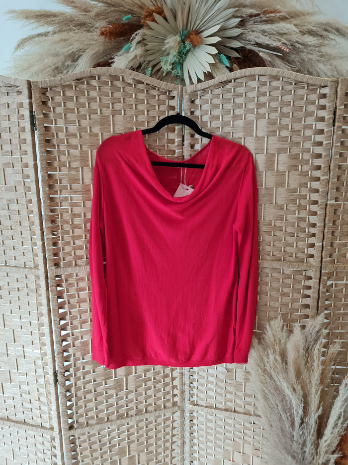 Jigsaw red cowl neck jumper L