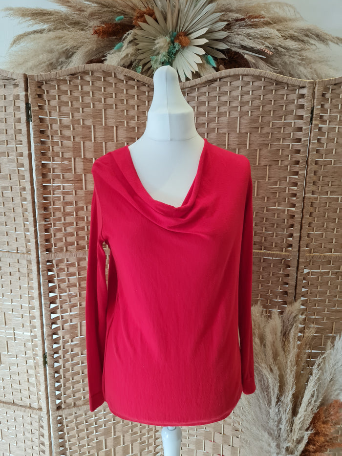 Jigsaw red cowl neck jumper L