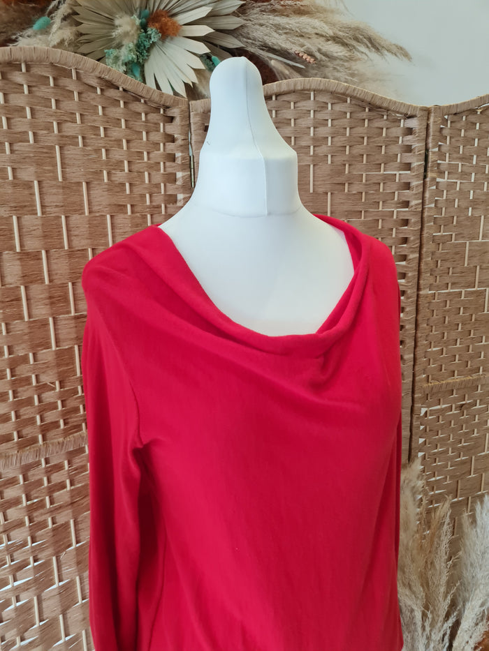 Jigsaw red cowl neck jumper L