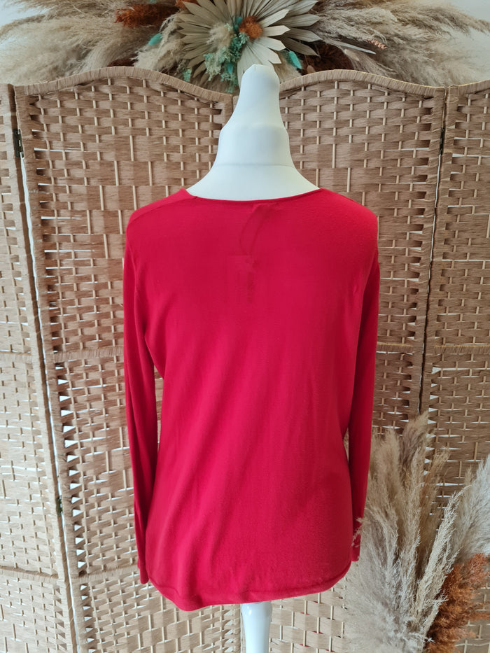 Jigsaw red cowl neck jumper L