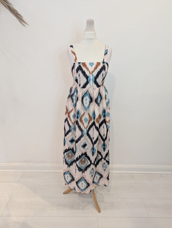 Jijal Blue/Brown Dress S NWT