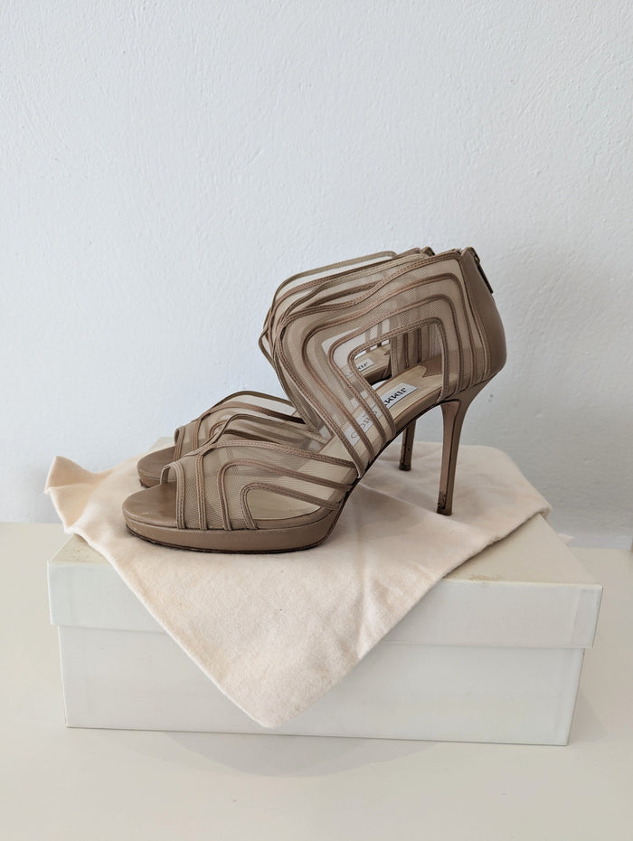 Jimmy Choo Nappa Mesh Heels 39