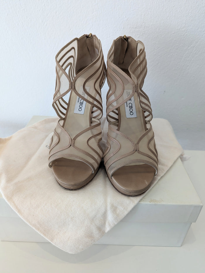 Jimmy Choo Nappa Mesh Heels 39