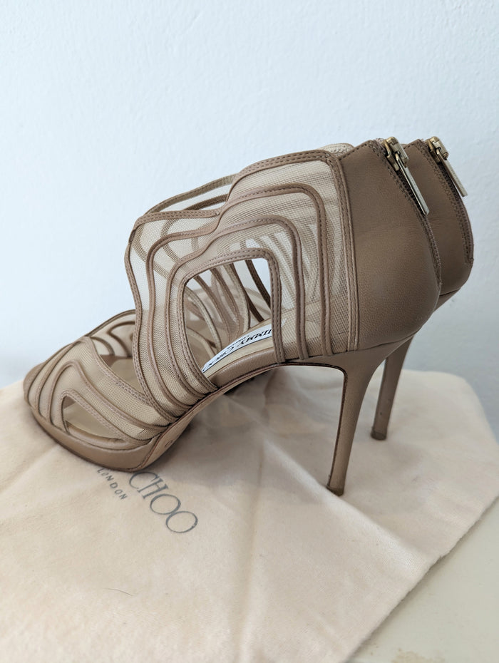 Jimmy Choo Nappa Mesh Heels 39