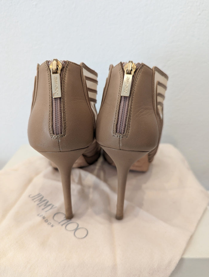 Jimmy Choo Nappa Mesh Heels 39