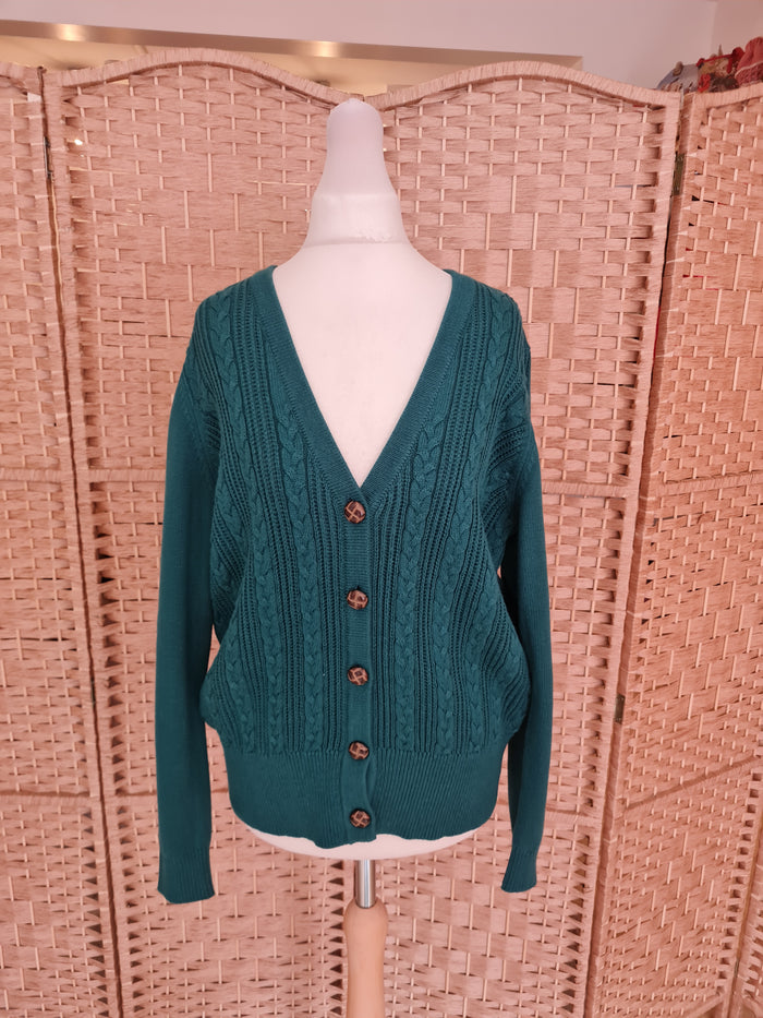 Joanie Green Cable Cardigan M