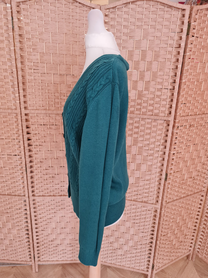 Joanie Green Cable Cardigan M