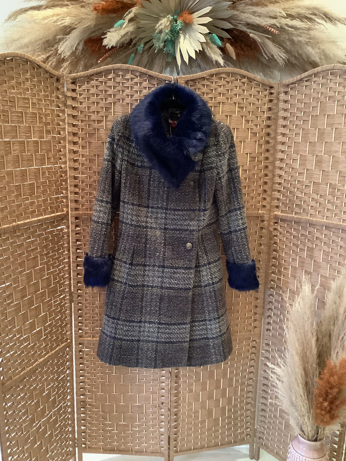 Joe Browns Blue Tweed Coat 10