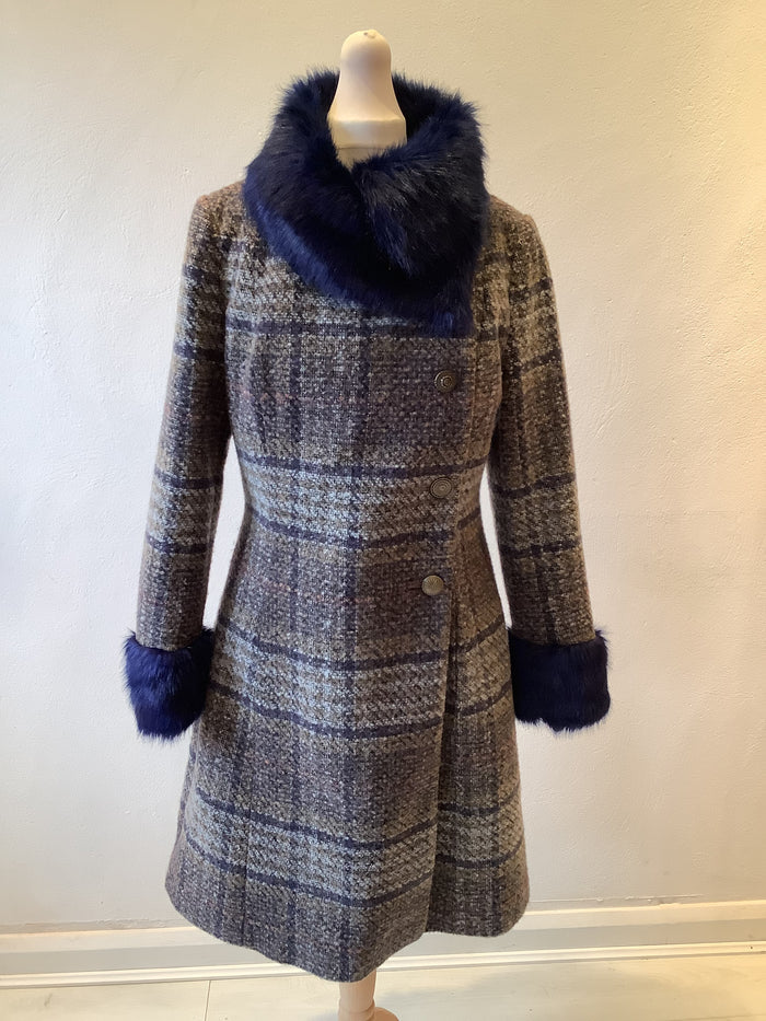 Joe Browns Blue Tweed Coat 10