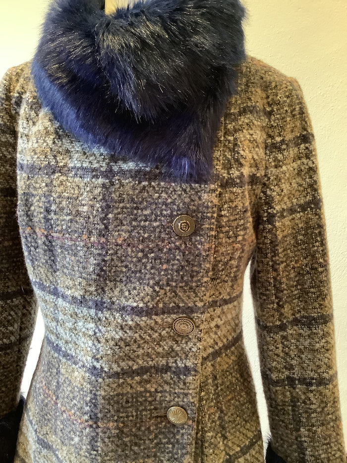 Joe Browns Blue Tweed Coat 10