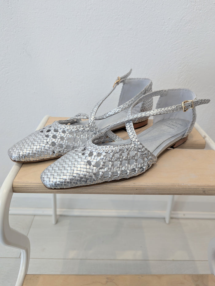 John Lewis Silver Happie Pumps 7 RRP £79