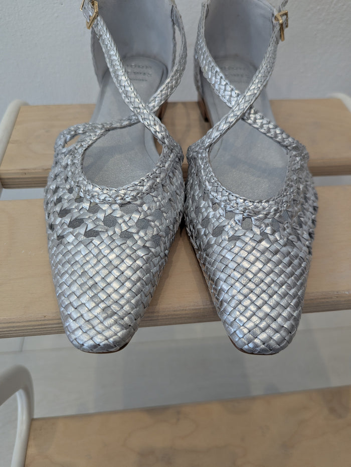 John Lewis Silver Happie Pumps 7 RRP £79