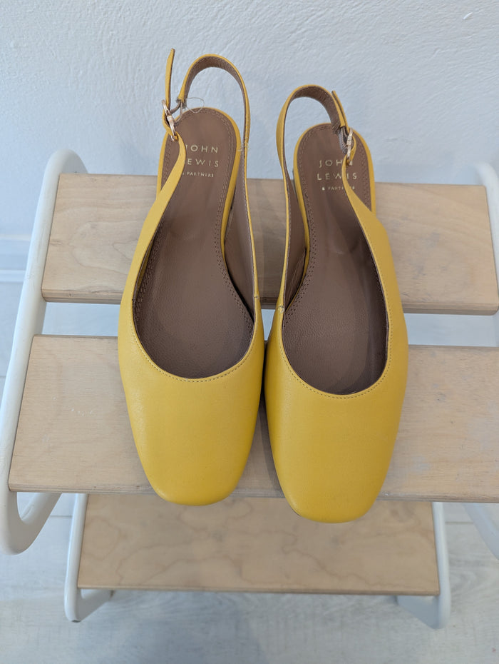 John Lewis yellow slingbacks 6 RRP £99