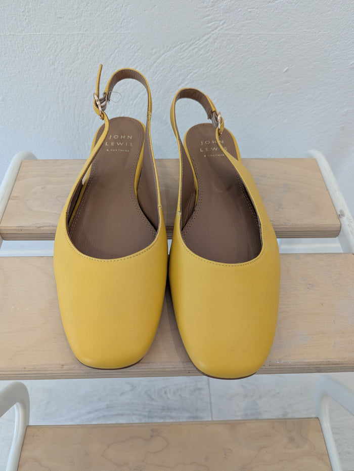 John Lewis yellow slingbacks 6 RRP £99
