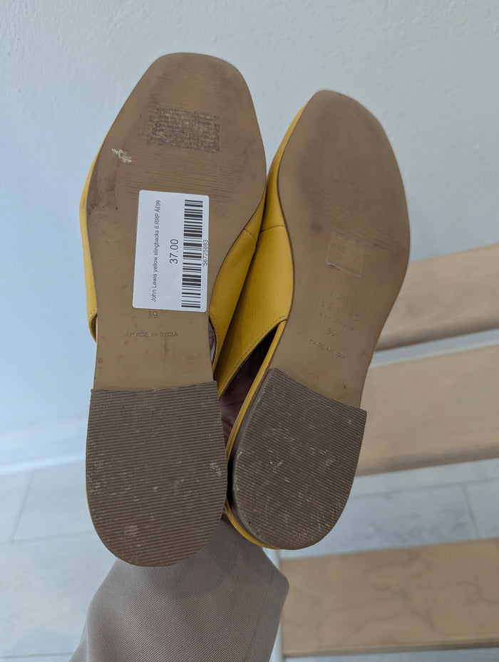 John Lewis yellow slingbacks 6 RRP £99