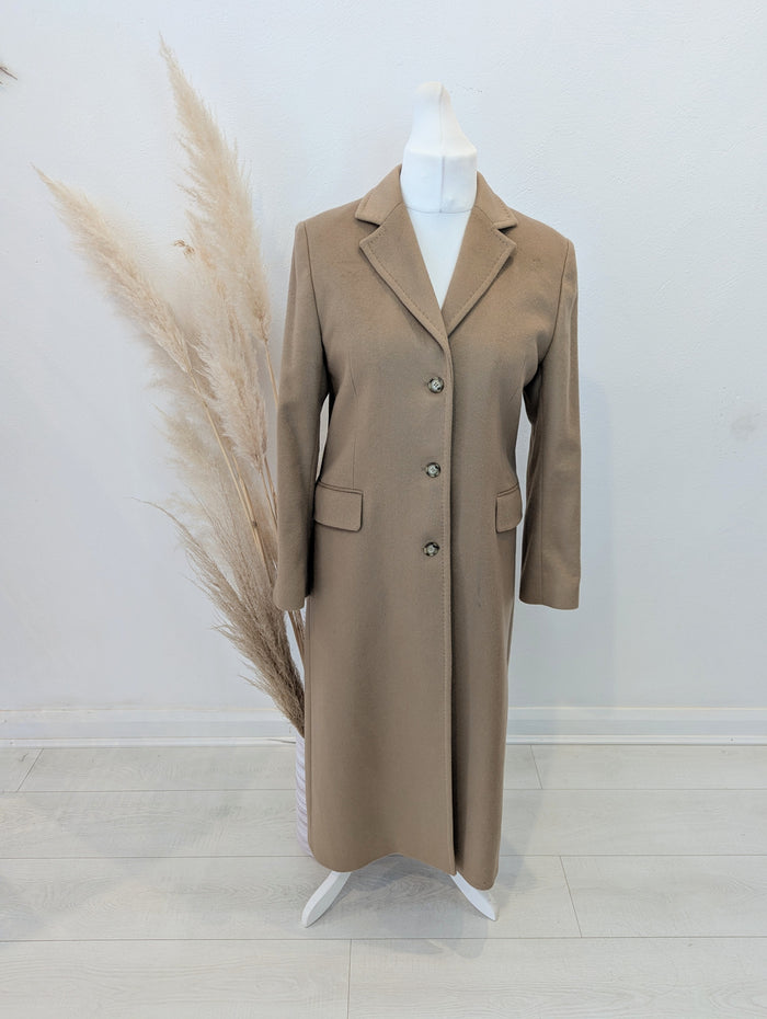 Johnstons of Elgin camel cashmere coat S