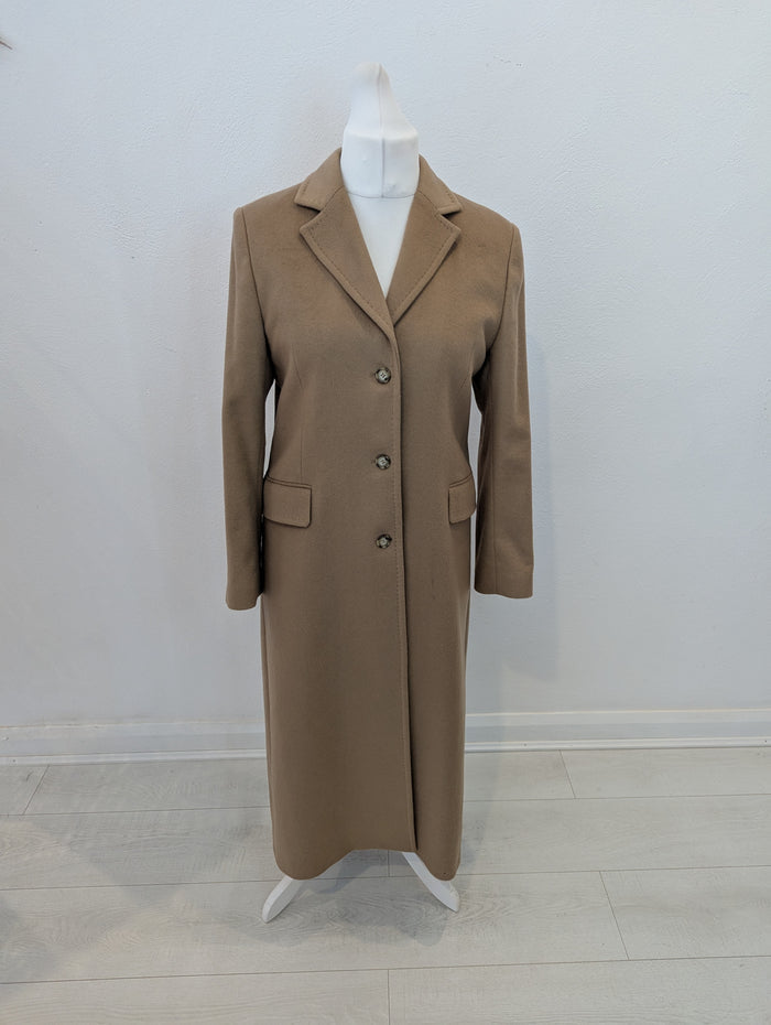 Johnstons of Elgin camel cashmere coat S