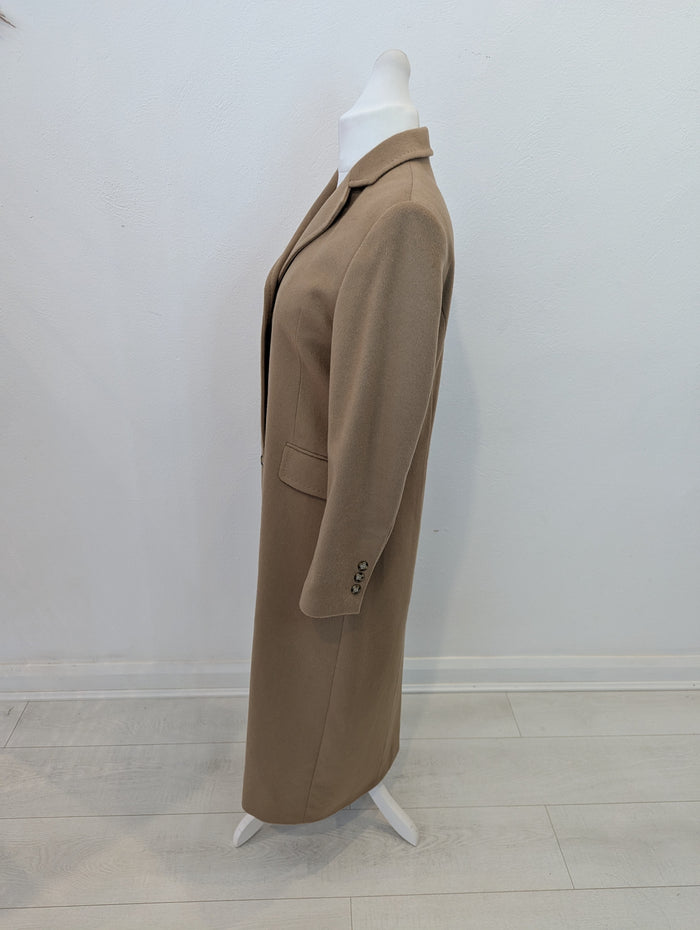 Johnstons of Elgin camel cashmere coat S