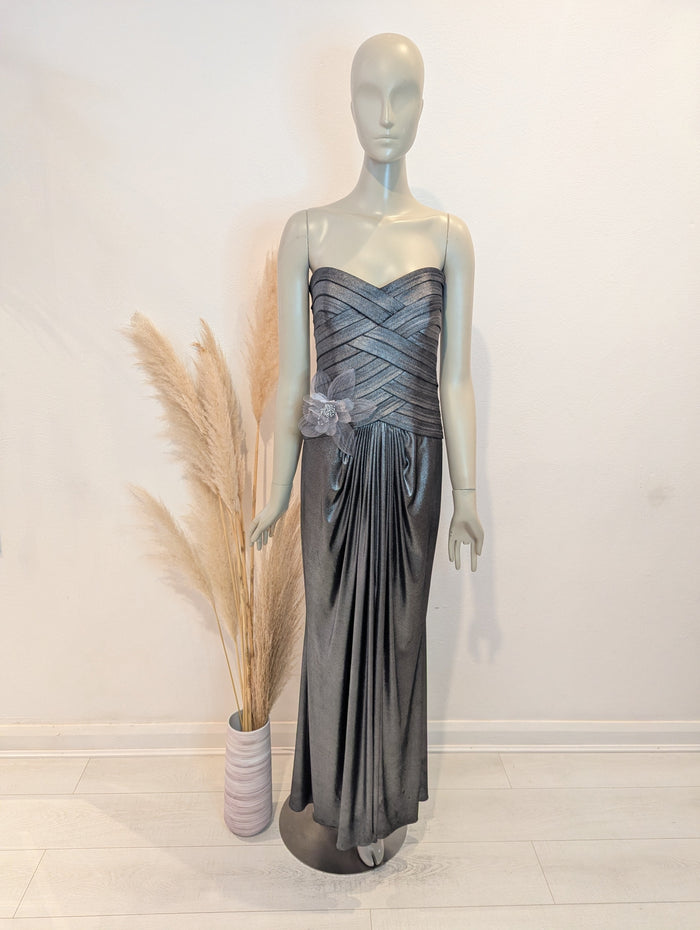 Joseph Ribkoff Grey Strapless Maxi 10