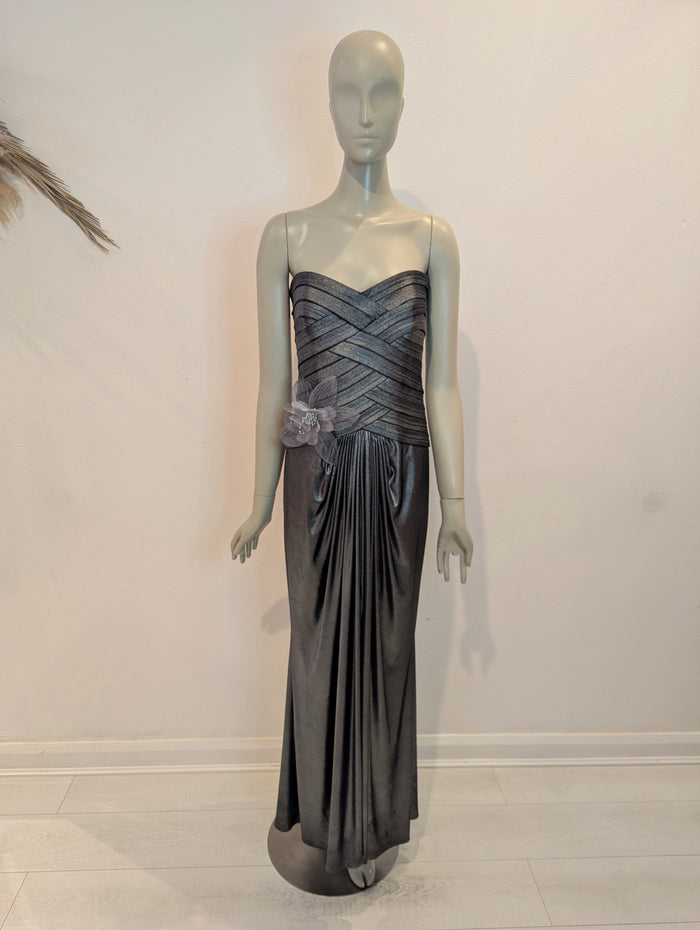 Joseph Ribkoff Grey Strapless Maxi 10