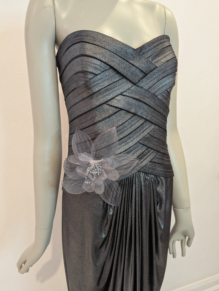 Joseph Ribkoff Grey Strapless Maxi 10