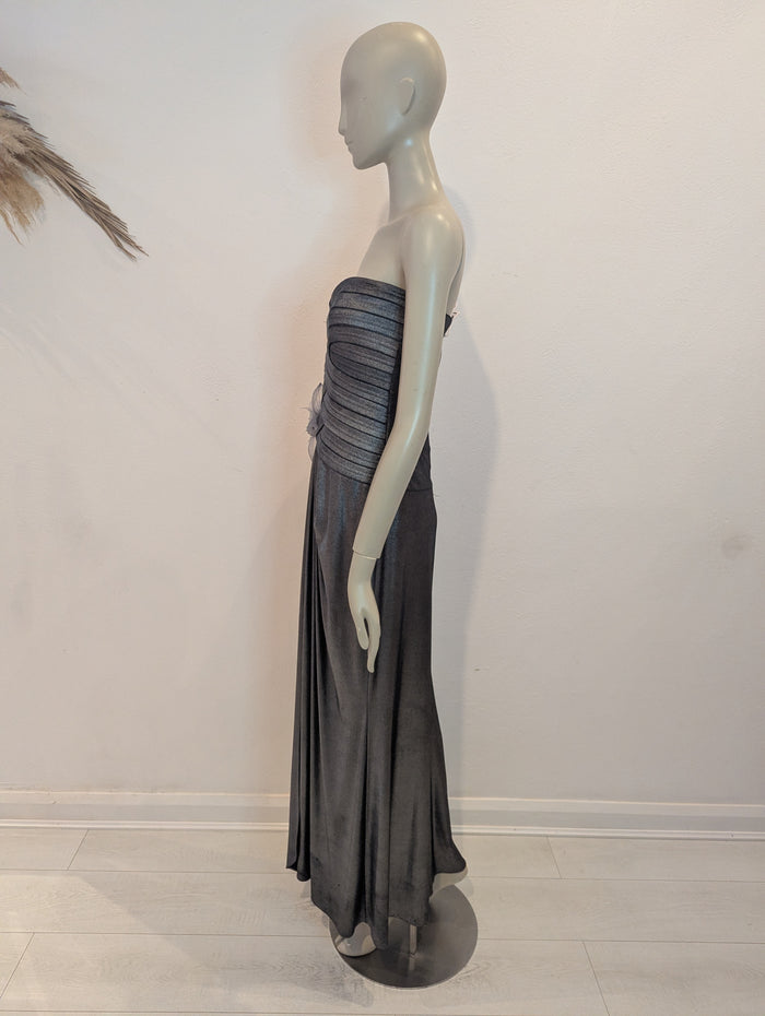 Joseph Ribkoff Grey Strapless Maxi 10